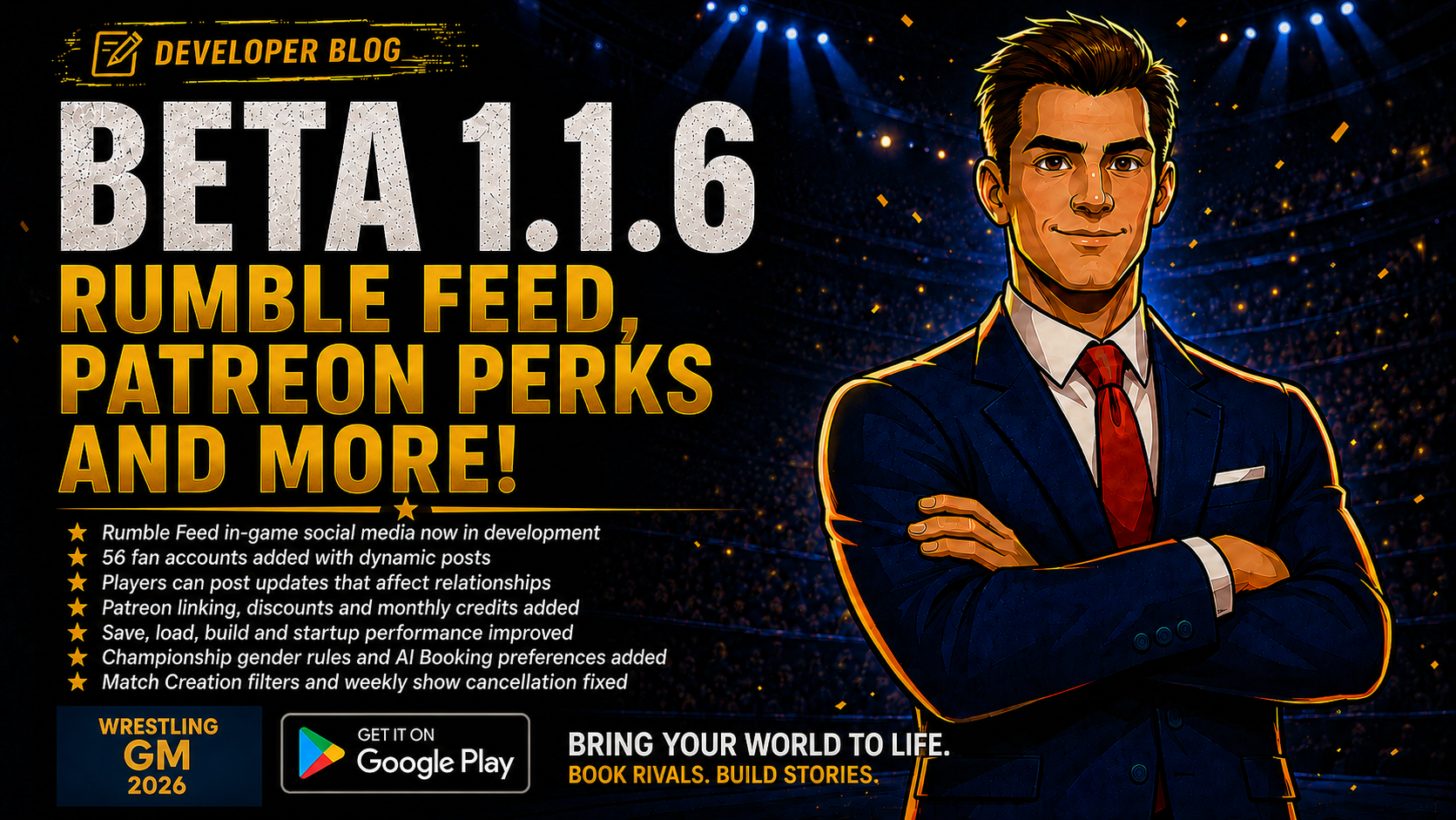 Wrestling GM 2026 - Beta 1.1.6 Release Notes